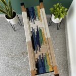 Furnshine - Elvin Solid Wood Two Seater Woven Bench with Black Metal Legs (Multicolor) - Image 5