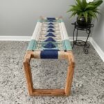 Furnshine - Shelby Solid Wood Boho Modern Woven Bench (Beige, Blue, White & Bottle Green) - Image 5