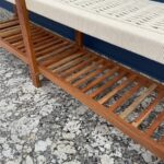 Furnshine - Cicely Solid Wood Woven Bench with Shoe Rack (White) - Image 5