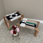 Furnshine - Cannon Solid Wood Handwoven Stool (White & Black) - Image 5