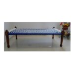 Furnshine - Kim Solid Sheesham Wood Handmade Woven Charpai/Khatiya (Blue & White) - Image 5