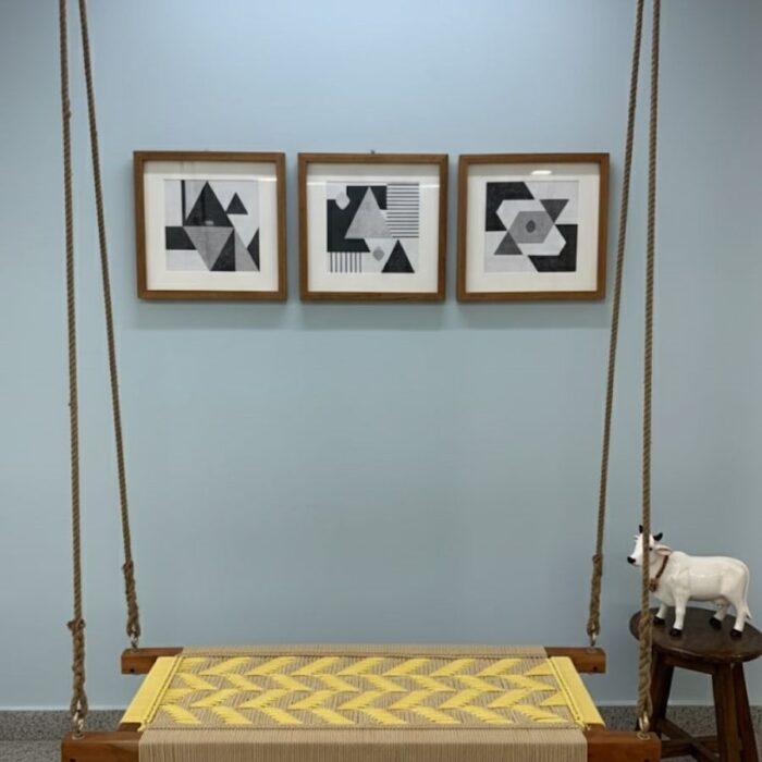 Furnshine - Arledge Yellow & Beige Woven Swing for Adults & Kids - Image 5