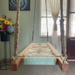 Furnshine - Pat Geometric Woven Swing for Kids & Adults (Beige & Pastel Green) - Image 5