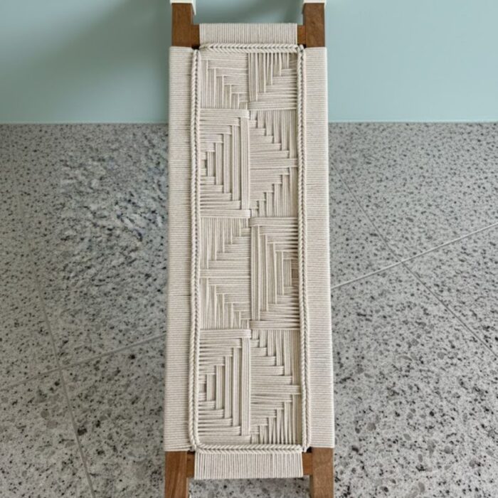 Furnshine - Bert Woven Bench with White Metal Legs (Natural White) - Image 6
