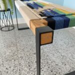 Furnshine - Elvin Solid Wood Two Seater Woven Bench with Black Metal Legs (Multicolor) - Image 6