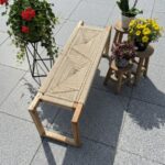 Furnshine - Mosley Solid Wood Boho Woven Bench (Beige Color) - Image 6
