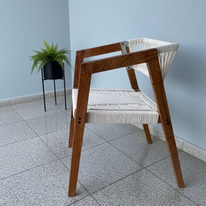 Furnshine - Eldred Armrest Woven Chair (White) - Image 6