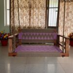 Furnshine - Jim Single Seater Armrest Backrest Swing (Pastel Pink & Beige Tones) - Image 3