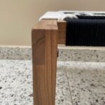 Furnshine - Cannon Solid Wood Handwoven Stool (White & Black) - Image 6