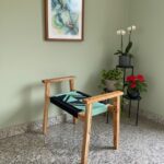 Furnshine - Dudley Solid Wood Hand Rest Woven Stool (Black & Teal) - Image 6