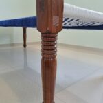 Furnshine - Kim Solid Sheesham Wood Handmade Woven Charpai/Khatiya (Blue & White) - Image 6