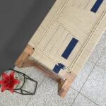 Furnshine - Jojo Solid Wood Handmade Entryway Woven Bench (Beige, Blue & White) - Image 6