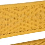 Furnshine - Laurie Solid Wood Handwoven Backrest Bench (Yellow) - Image 6