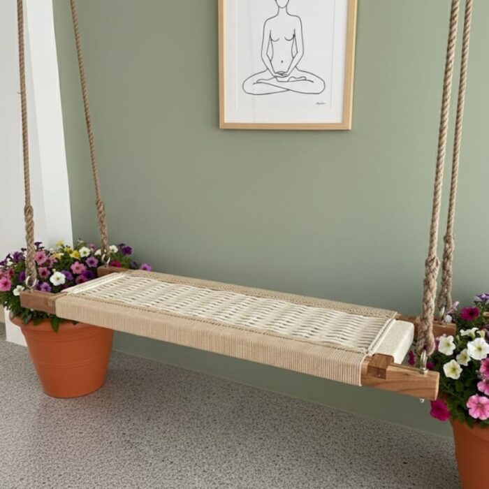 Furnshine - Vice Hand Woven Beige White Swing for Adults & Kids - Image 6