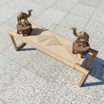 Furnshine - Mosley Solid Wood Boho Woven Bench (Beige Color) - Image 7