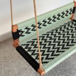 Furnshine - Ringo Light Green & Black Woven Pattern Swing with Backrest - Image 7