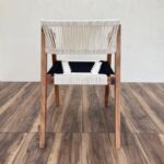 Furnshine - Padget Solid Wood Armrest Woven Chair (Black & White) - Image 7
