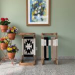 Furnshine - Clifton Solid Wood Woven Stool (Beige, White, Green & Black) - Image 7