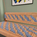 Furnshine - Kenton Woven Swing with Backrest (Beige & Light Blue Color) - Image 7