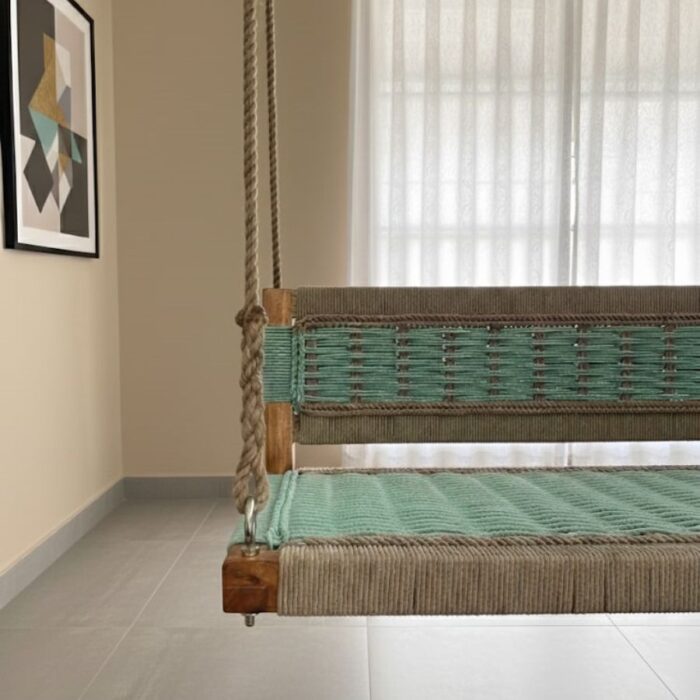 Furnshine - Evian Woven Swing with Backrest ( Green & Beige) - Image 8