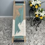 Furnshine - Quint Solid Wood Two Seater Woven Bench with Black Metal Legs (Beige, White & Teal Blue-Green) - Image 8