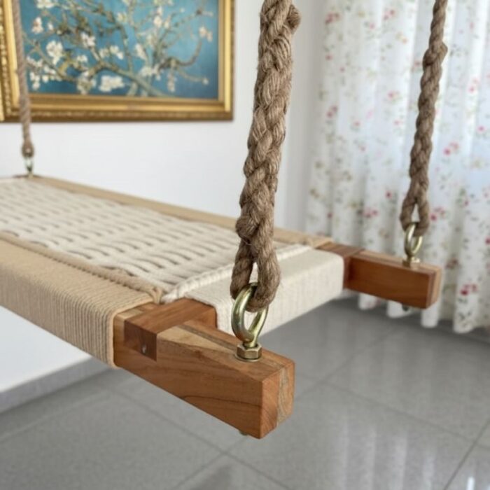 Furnshine - Vice Hand Woven Beige White Swing for Adults & Kids - Image 8