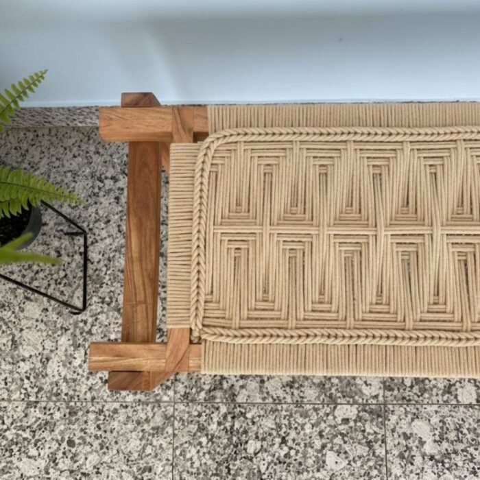 Furnshine - Merrill Handmade Modern Woven Bench (Beige) - Image 9