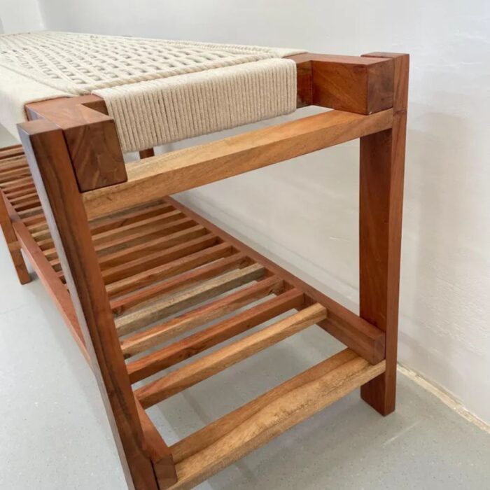 Furnshine - Cicely Woven Bench with Shoe Rack - Image 8