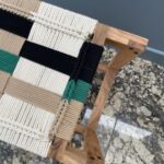 Furnshine - Clifton Solid Wood Woven Stool (Beige, White, Green & Black) - Image 8