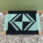 Furnshine - Dudley Solid Wood Hand Rest Woven Stool (Black & Teal) - Image 8