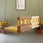 Furnshine - Dimity Woven Swing with Backrest - Yellow, Beige & White - Image 9