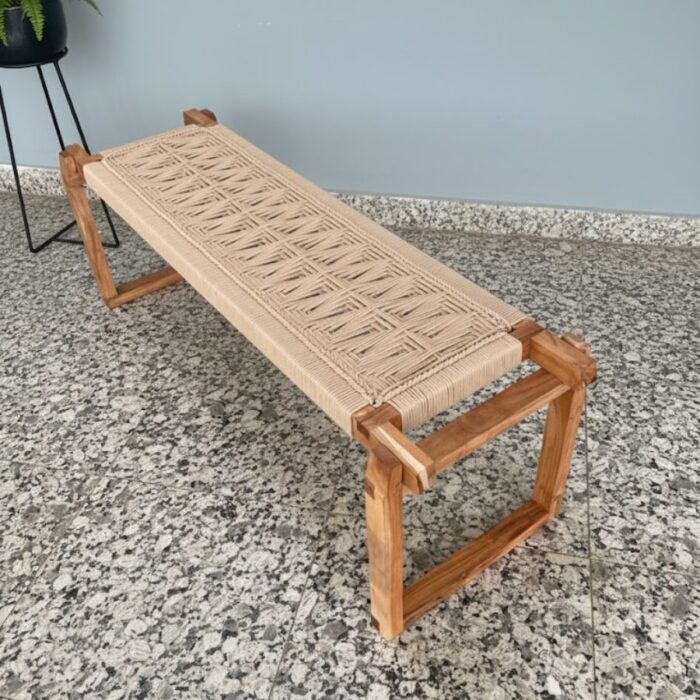 Furnshine - Merrill Handmade Modern Woven Bench (Beige) - Image 5