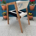 Furnshine - Padget Solid Wood Armrest Woven Chair (Black & White) - Image 9