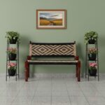 Furnshine - Maxfield Solid Wood Handwoven Backrest Bench (Black & Jute) - Image 3