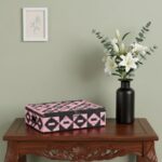 Furnshine - Gilda Handcrafted Black–Light Pink Woven Gift & Storage Box | Multipurpose Organizer