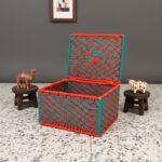 Furnshine - Dimity Turquoise Blue-Bright Red Handwoven Storage Box | Eco-Friendly Gift Packaging Box