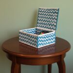 Furnshine - Anson Handwoven Blue & White Storage Basket With Lid – Eco-Friendly Multipurpose Organizer - Image 4