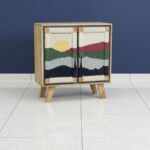 Furnshine - Sal Two Door Solid Wood Handwoven Sunset Art Design Sideboard Cabinet