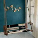 Furnshine - Rainey Woven Swing with Backrest (Black & Cream Color)