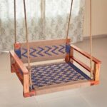 Furnshine - Judson Single Seater Armrest Backrest Swing (Earthy Beige & Blue)