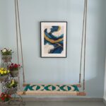 Furnshine - Darlene Mint Green & Beige Rope-Woven Indoor Swing – Contemporary Wooden Jhula for Home - Image 5