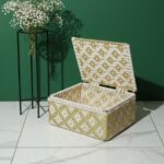 Furnshine - Ripley Eco-Friendly Handwoven Ivory & Metallic Gold Storage/Gift Box - Image 2