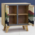 Furnshine - Sal Two Door Solid Wood Handwoven Sunset Art Design Sideboard Cabinet - Image 2