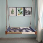 Furnshine - Laurie Handwoven Charpai Swing (Navy Blue, White & Beige Color) - Image 2