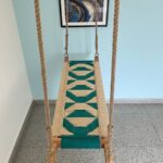 Furnshine - Darlene Mint Green & Beige Rope-Woven Indoor Swing – Contemporary Wooden Jhula for Home - Image 2