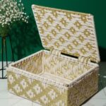 Furnshine - Ripley Eco-Friendly Handwoven Ivory & Metallic Gold Storage/Gift Box - Image 3