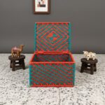 Furnshine - Dimity Turquoise Blue-Bright Red Handwoven Storage Box | Eco-Friendly Gift Packaging Box - Image 3