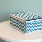 Furnshine - Anson Handwoven Blue & White Storage Basket With Lid – Eco-Friendly Multipurpose Organizer - Image 2