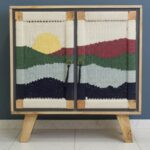 Furnshine - Sal Two Door Solid Wood Handwoven Sunset Art Design Sideboard Cabinet - Image 3