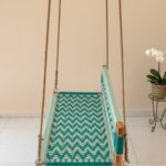 Furnshine - Genesis Modern Teal & Aqua Handwoven Swing | Wooden Indoor Jhula for Living Room - Image 4